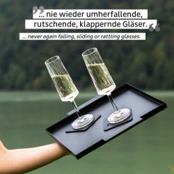 Magnetic plastic champagne glasses 0.15 l - set of 2