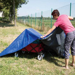 blue tarpaulin
