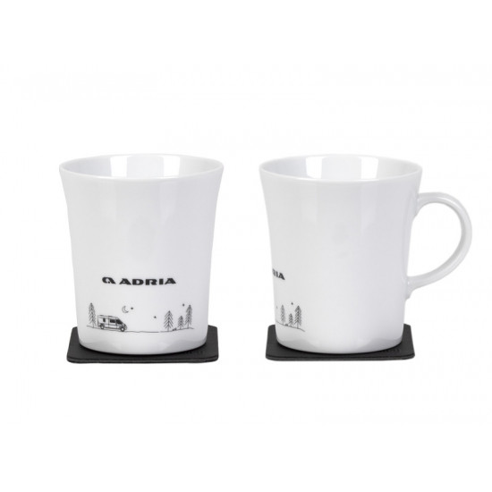 Porcelain magnetic mugs with handles - VAN design - 270 ml - set of 2