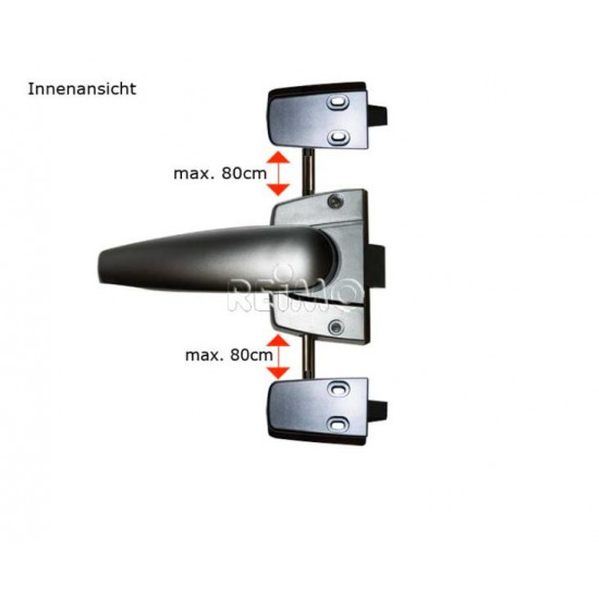 Toilet lock with 3-point locking mechanism - chrome finish