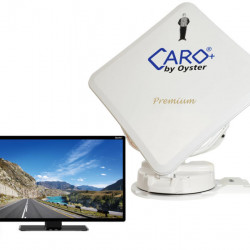 Caro®+ Premium flat satellite antenna with 32" Oyster® TV