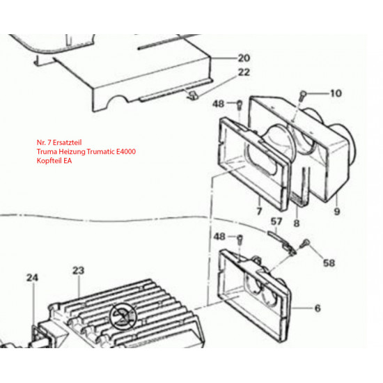 Replacement part for Truma heater Trumatic E4000 head unit EA