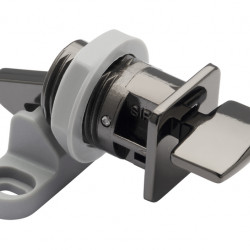 Furniture flap lock - glossy black chrome
