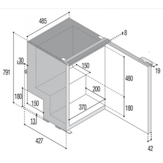 Compressor refrigerator C851A - 85 l - Black