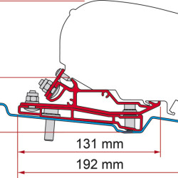 Fiamma adapter Ford Transit H3 / L4 from vehicle manufacturing year: 2014 - 400 cm, Left-hand drive, f80s