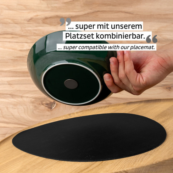 Porcelain Magnetic Food Bowl - Forest Green