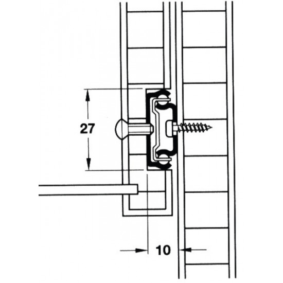 Drawer runner 278mm, pair