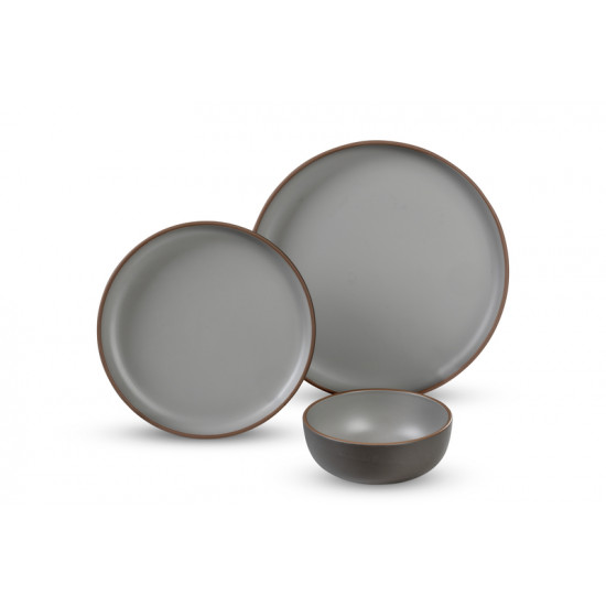 CAMP4 MALMÖ Dinnerware Set made of rPET for 2 people, Color: Taupe