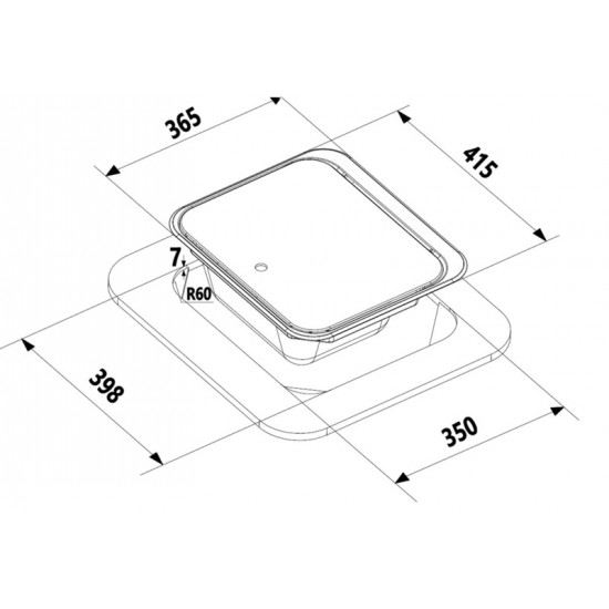 Sink 1-piece glass cover