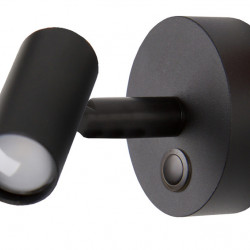 LED surface-mounted spotlight with night light - Matte black