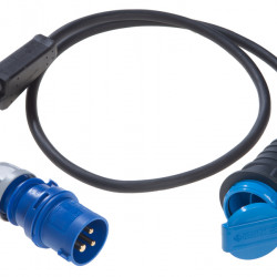 CEE adapter cable Switzerland (CEE plug and CH socket) with 10 A fuse