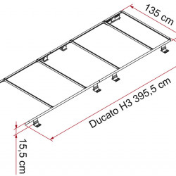 Fiamma Roof Rail Ducato H3 roof rack for Ducato, right-hand drive