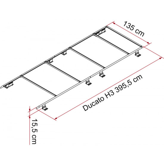 Fiamma Roof Rail Ducato H3 roof rack for Ducato, right-hand drive