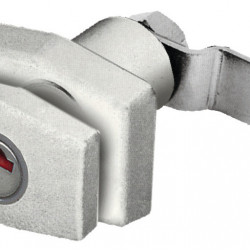 Rectangular white flap lock without cylinder and key
