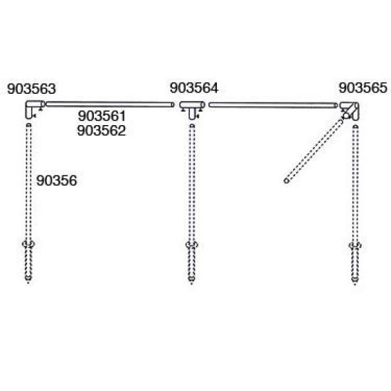 Steel windbreak pole for ground sleeve, 150cm