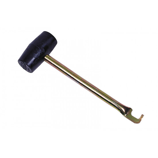 Rubber mallet with herring puller and steel handle