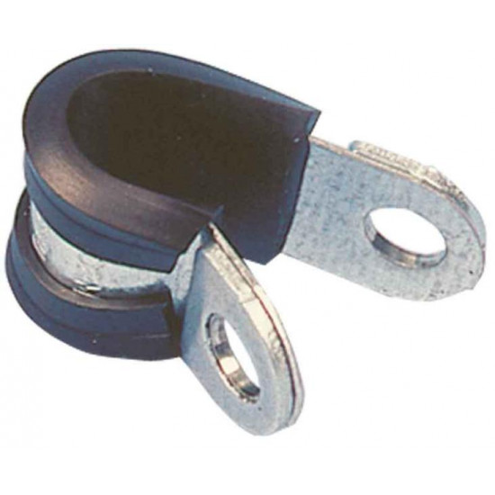 Metal gas pipe clamp with rubber insert, 8mm, 1 pc.