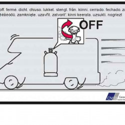 Sticker "Gas cylinder closed while driving"