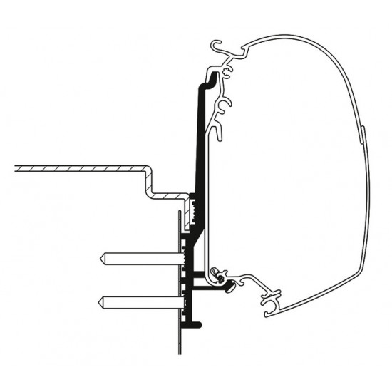 Knaus Tourer CUV awning adapter for Thule 5200 - 3 m