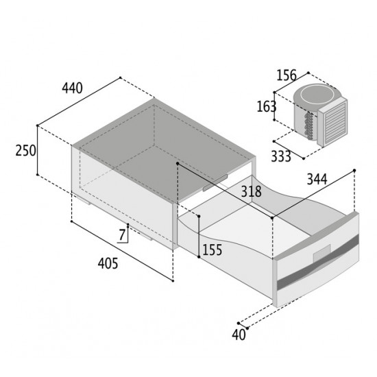 Refrigerator drawer D20A - 20 l - White