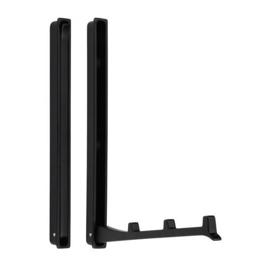 Coat rack folding hooks - double - matte black