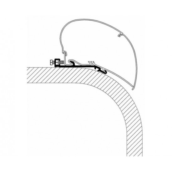 Flat roof mounting adapter for Omnistor Series 6 awnings