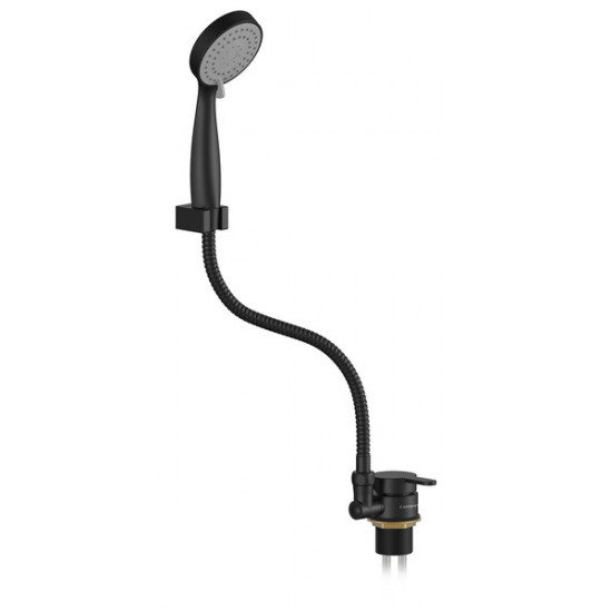 Single-lever mixer with shower set - matte black