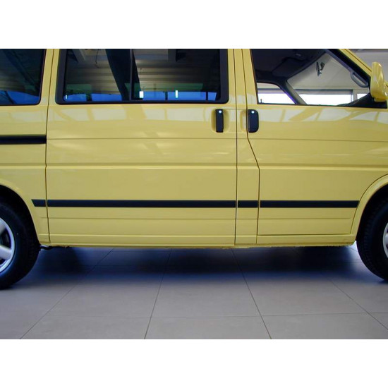 Side protection strip for VW T4 from 03/1996 short wheelbase, 6-piece set - Black