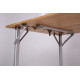 Camping table with bamboo top - 100 x 65 x 42/65 cm