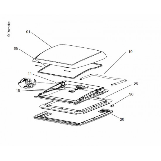 Mini-Heki mounting frame complete 25-42mm cream white