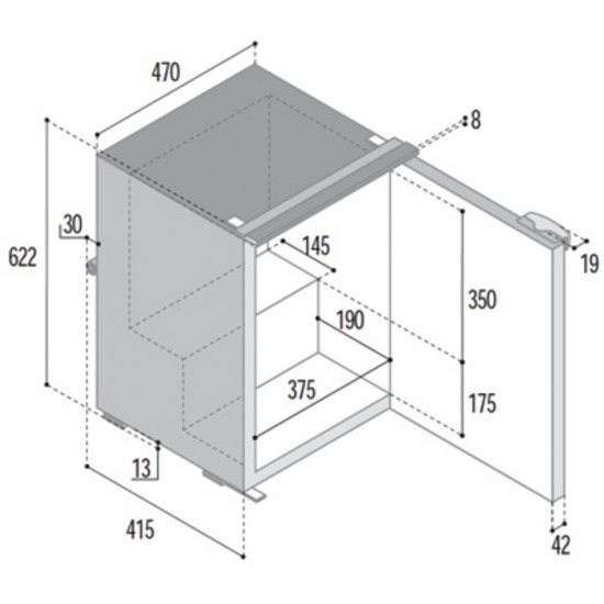 Compressor refrigerator C60i - 60 l - Black