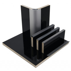 Furniture construction panel, high-gloss black - HPL laminate