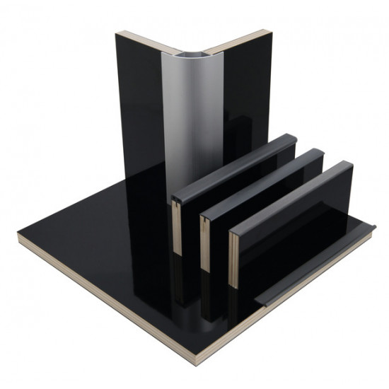 Furniture construction panel, high-gloss black - HPL laminate