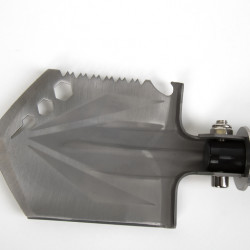 Multifunctional shovel with saw and cutting blade, bottle opener