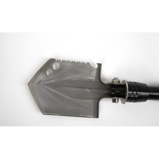 Multifunctional shovel with saw and cutting blade, bottle opener