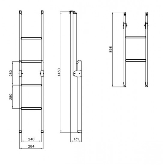 Access ladders for sleeping lofts or bunk beds