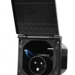 Square CEE inlet socket - Black