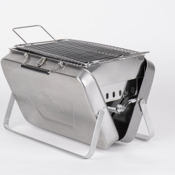 Stainless steel charcoal suitcase grill