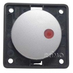 Berker rocker switch 12V, matt chrome, with red LED indicator