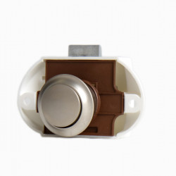 Furniture lock push lock - silver - one-sided operation