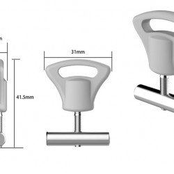 Reimo Tent locking piece keder rail 2 pieces for awnings, canopies & sun sails
