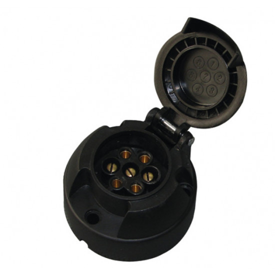 Carbest 7-pin trailer socket for the towing vehicle, plastic