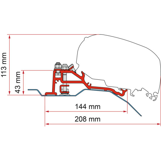 FIAMMA Skyroof kit for Fiat Ducato, Peugeot Boxer, Citroën Jumper, Length: 350 mm, Right Hand Drive + Left Hand Drive