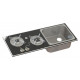 Cooker-sink combination - 2-burner with safety glass