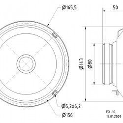 2-way coaxial loudspeaker with standard basket 6.5"