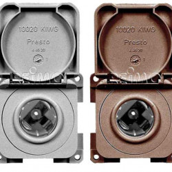 12V flush-mounted socket with cover