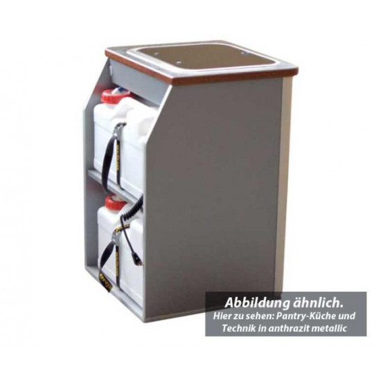 Multifunctional kitchen module pantry - high-gloss silver