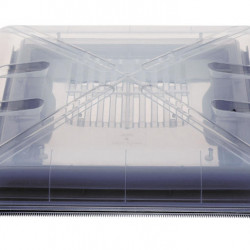 Roof vent clear glass 400x400mm with roller blind + mosquito net
