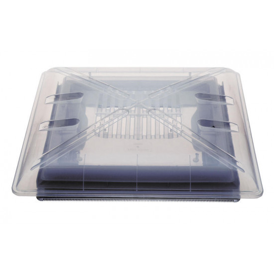 Roof vent clear glass 400x400mm with roller blind + mosquito net