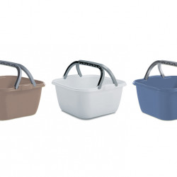 Display with 48 bowls/tubs, 13l (each 35x35x18cm) assorted colors